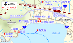 猪苗代湖周辺の図